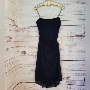 90s/Y2K Midnight Blue Sparkle Midi Dress Large Strappy W Original Store Tags